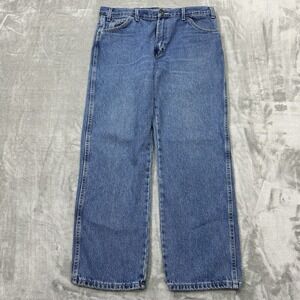 Dickies Jeans Mens 36x30 Blue Straight Leg Regular Fit Medium Wash Denim Work